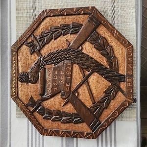 Handcrafted Wooden Plaque with Stain Finish